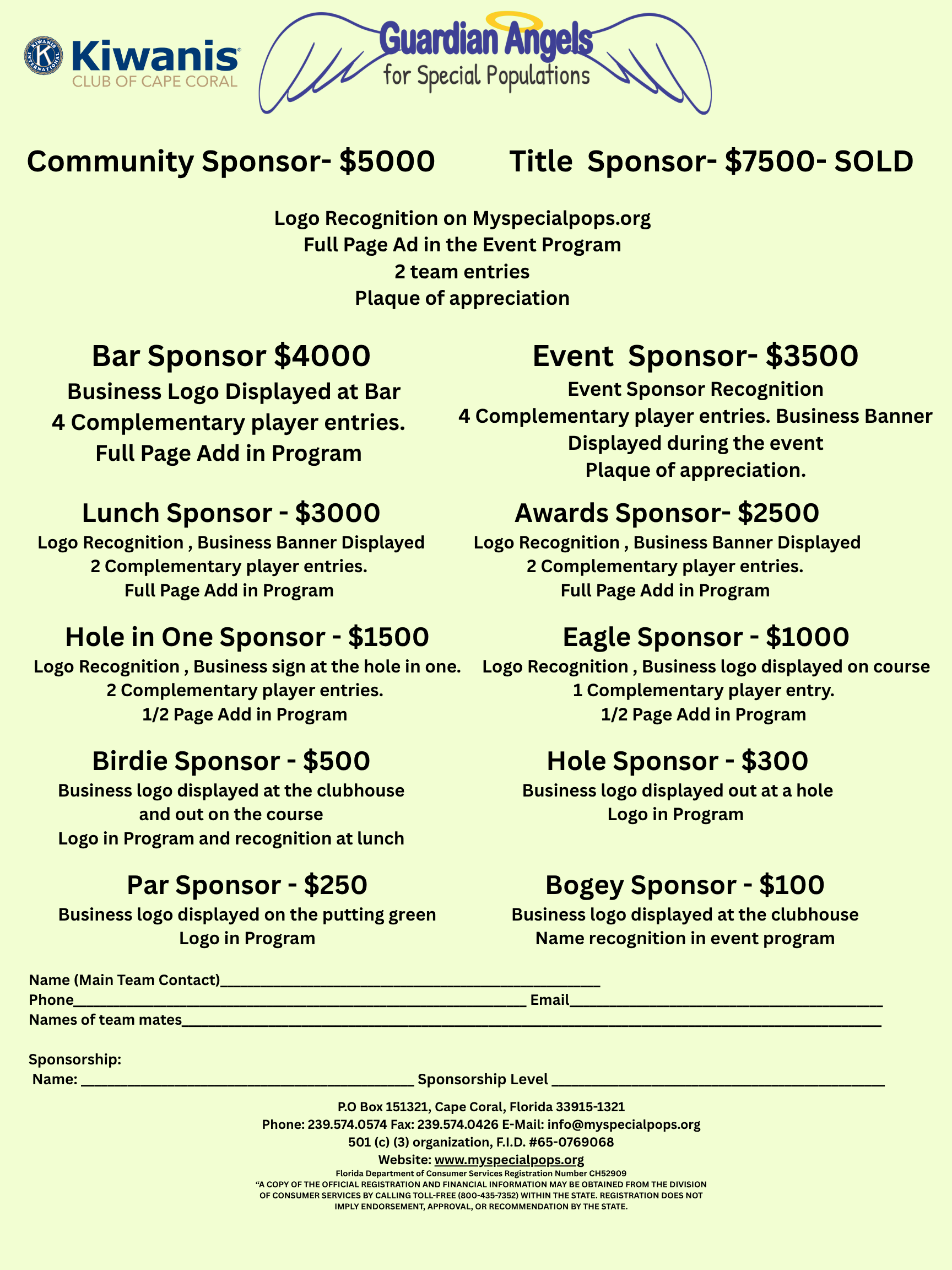 2025 Sponsorship Flyer